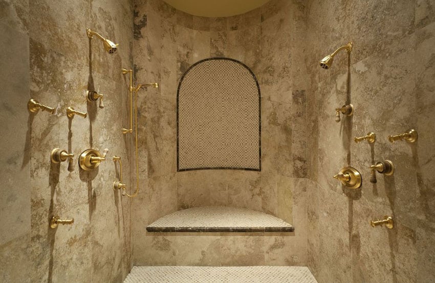 luxury travertine shower 